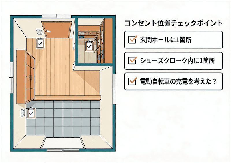 玄関コンセントの位置チェックポイント