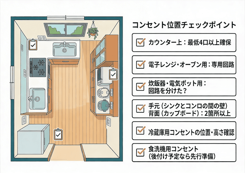 キッチンコンセントの位置チェックポイント