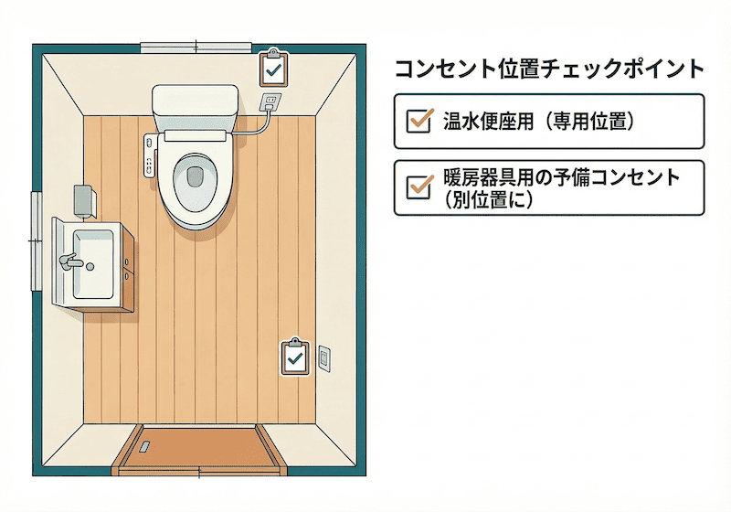 トイレコンセントの位置チェックポイント