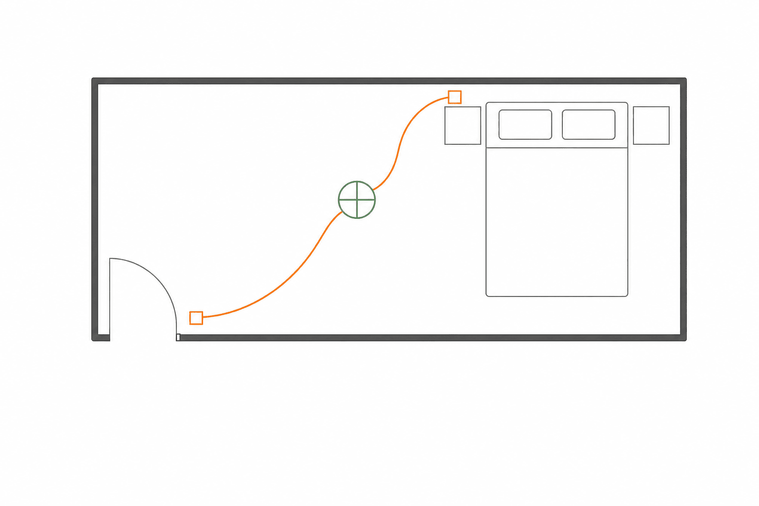 3路スイッチで寝室を2ヶ所から操作する仕組み